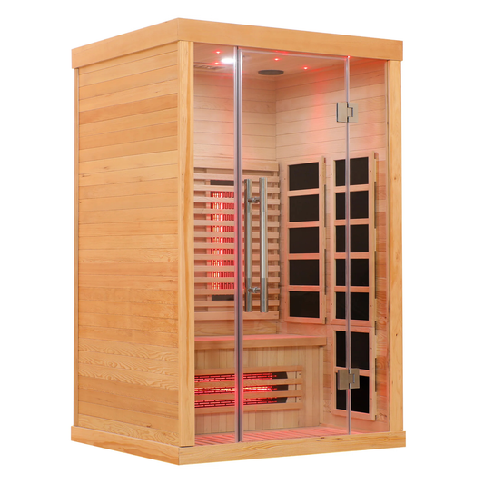 Blisspod | Venetian | Full Spectrum Indoor Premium Canadian Hemlock Low EMF Sauna 10 Heaters Chromotherapy Reflexology - 2 Person