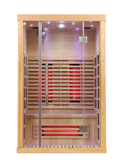 Blisspod | Venetian | Full Spectrum Indoor Premium Canadian Hemlock Low EMF Sauna 10 Heaters Chromotherapy Reflexology - 2 Person