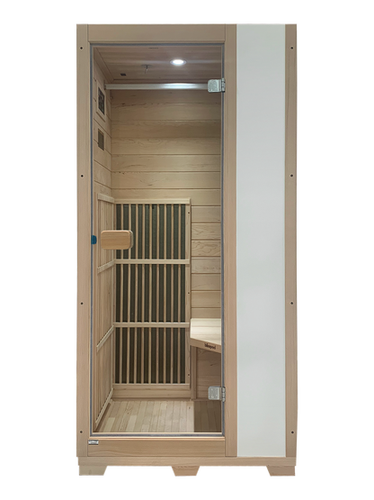 Blisspod | Vienna | Far Infrared Sauna | Canadian Hemlock Very Low EMF | 72.8"H x 35.4"W x 25.6"D | 1 Person