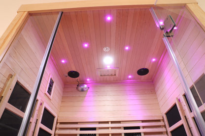 Blisspod | Venetian | Full Spectrum Indoor Premium Canadian Hemlock Low EMF Sauna 10 Heaters Chromotherapy Reflexology - 2 Person
