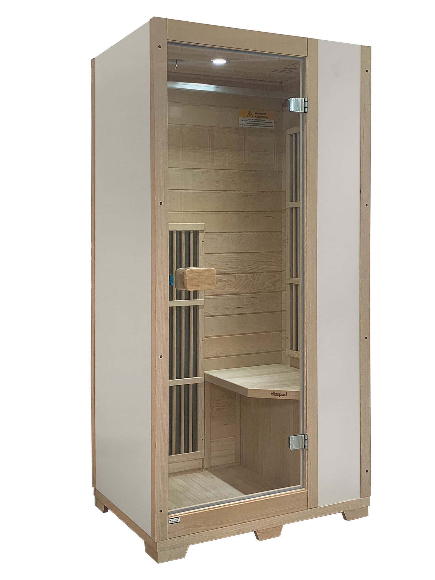 Blisspod | Vienna | Far Infrared Sauna | Canadian Hemlock Very Low EMF | 72.8"H x 35.4"W x 25.6"D | 1 Person