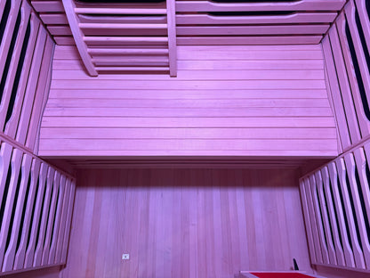 Blisspod | Milano | Full Spectrum Sauna Canadian Hemlock Ultra Low EMF, 6 Far Infrared & Red Glass Heater & Chromotherapy – 2 Person