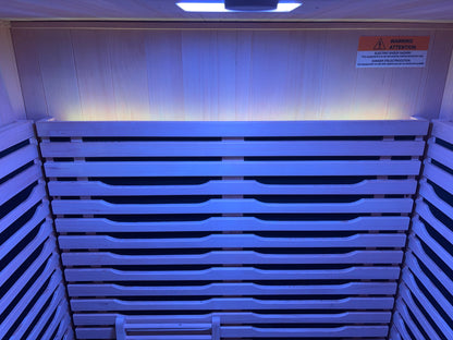 Blisspod | Milano | Full Spectrum Sauna Canadian Hemlock Ultra Low EMF, 6 Far Infrared & Red Glass Heater & Chromotherapy – 2 Person