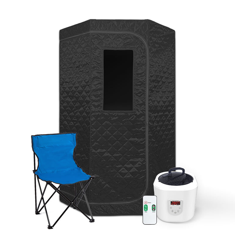 Blisspod | Portable | Personal Full Body 60 Min Rapid Steam Sauna | Pentagonal | Grey | Powerful 1600 Watts | 3.6L Stronger Steamer | 90X90X190cm