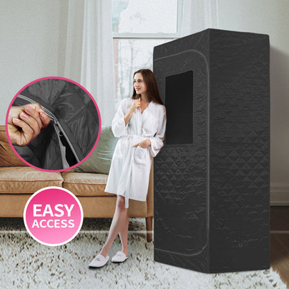 Blisspod | Portable | Personal Full Body 60 Min Rapid Steam Sauna | Pentagonal | Grey | Powerful 1600 Watts | 3.6L Stronger Steamer | 90X90X190cm