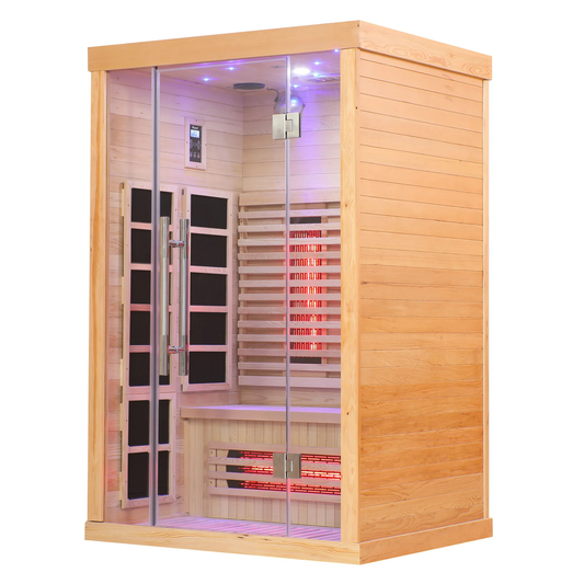 Blisspod | Venetian | Full Spectrum Indoor Premium Canadian Hemlock Low EMF Sauna 10 Heaters Chromotherapy Reflexology - 2 Person