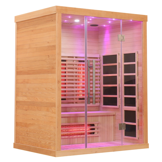 Blisspod | Venetian | Full Spectrum Indoor Premium Canadian Hemlock Ultra Low EMF Sauna, 11 Heaters & Chromotherapy– 3 Person