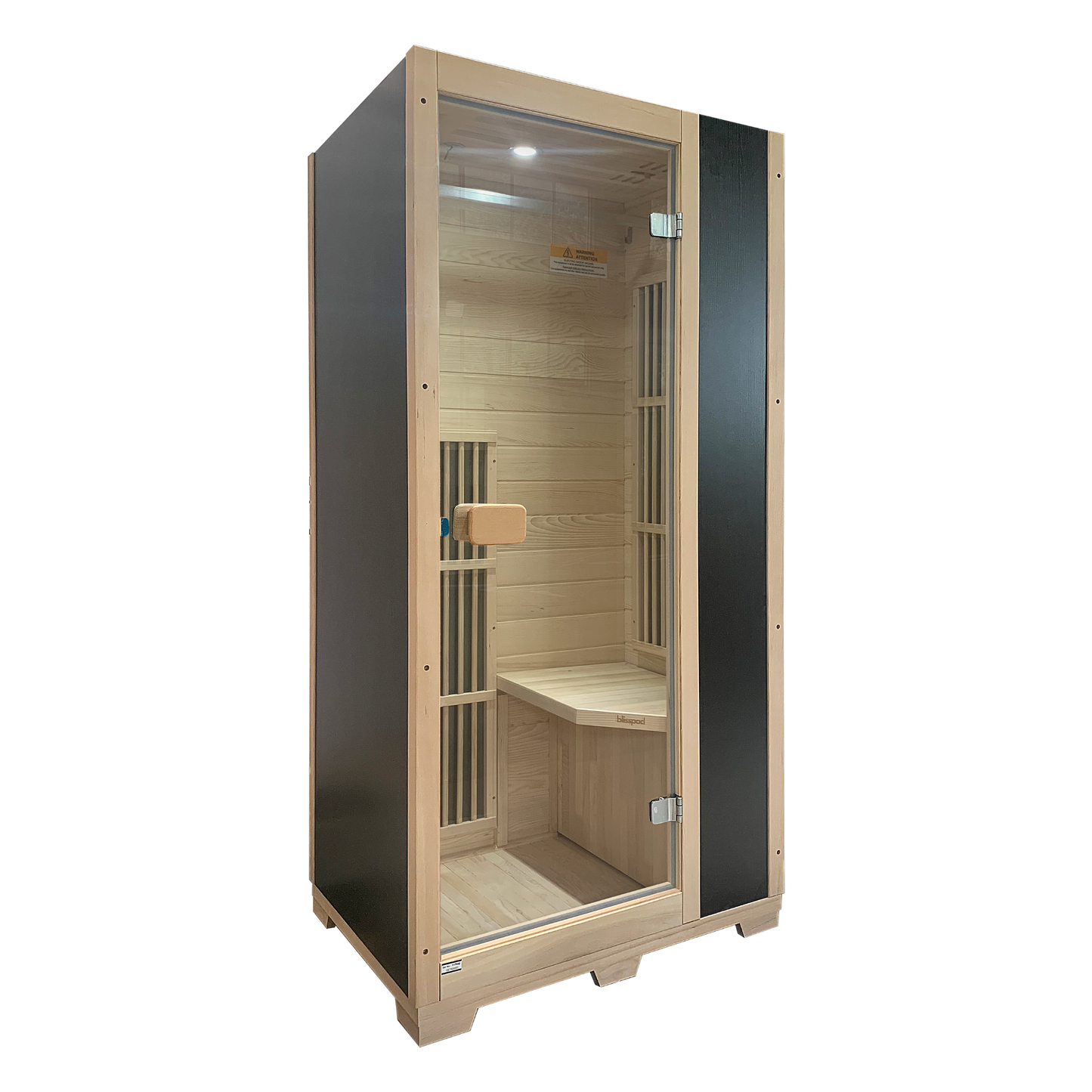 Blisspod | Vienna | Far Infrared Sauna | Canadian Hemlock Very Low EMF | 72.8"H x 35.4"W x 25.6"D | 1 Person