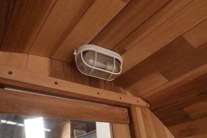 Blisspod | Prague | Canadian Red Cedar Outdoor Steam Barell Sauna | Full Glass Back | 70.87"H x 70.87"W x 70.87"D | 4-6 person